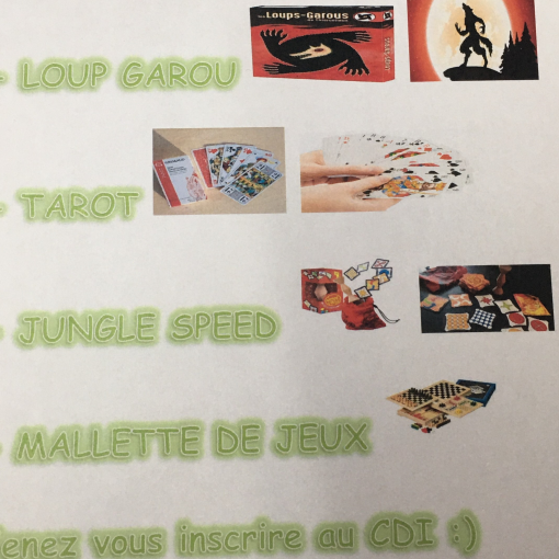 Atelier jeux de société au CDI